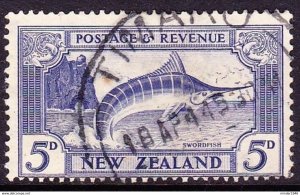 NEW ZEALAND 1936 KGVI 5d Ultramarine SG584 Used