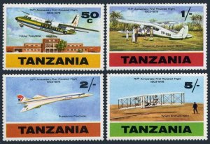 Tanzania 117-120,120a,MNH.Michel 117-120,Bl.16. 1st Powered Flight,75th Ann.1978