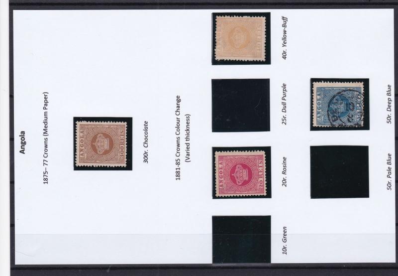 angola 1875-77 stamps ref 16314