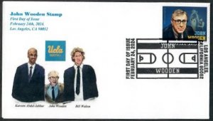 5833 - FDC - John Wooden - Wally Jr Cachet - BWP-Los Angeles