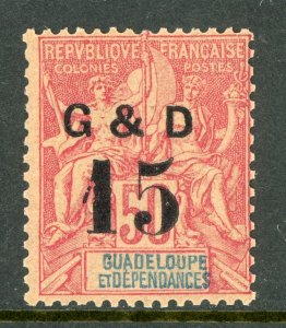 Guadeloupe 1900 French Colony 15¢/50¢ Carmine SG #55 Mint D977