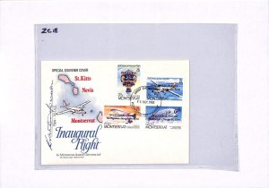 MONTSERRAT Air Mail Cover PILOT SIGNED ST KITTS & NEVIS FIRST FLIGHT 1983 ZC18