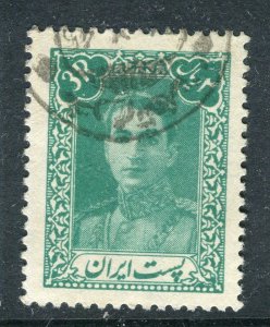 IRAN; 1942-45 early Reza Shah Pahlavi issue fine used 3R. value