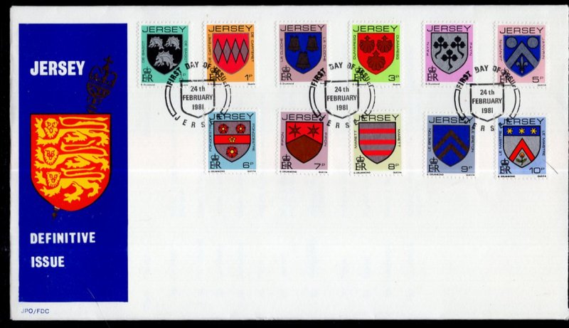 Jersey 246-256 Coat of Arms U/A FDC