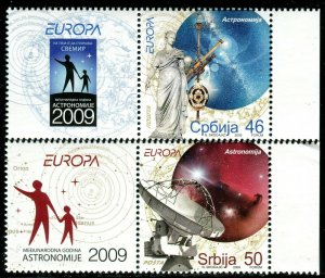 0223 SERBIA 2009 - Europa - Astronomy - MNH Set + Label