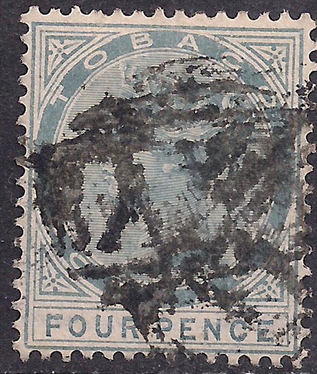 Tobago 1885 - 96 QV 4d Grey used SG 22 ( C68 )