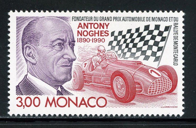 Monaco 1712 MNH, Anthony Noghes - Creator of Monaco Grand Prix Issue from 1990.