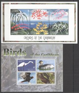 A1095 Dominica Fauna Birds & Orchids Of The Caribbean 2Kb Mnh Stamps