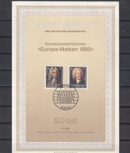 Germany, Scott cat. 1440-1441. Composers Postal Bulletin. Stamps on First day. ^