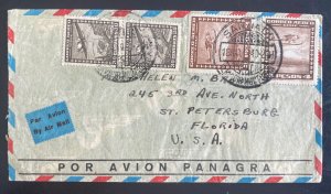 1940 Santiago Chile Airmail Cover To At Petersburg PA USA Via PANAGRA