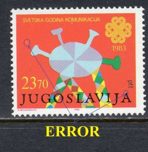 009 - Yugoslavia 1983 - World Communications Year - ERROR - MNH Stamp