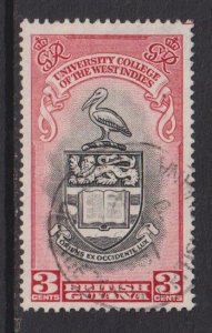 British Guyana  #250  used  1951  university issue 3c