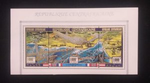 O) 1994 CENTRAL AFRICAN REPUBLIC,  D DAY, BRIDGES, SHIPS, GLIDERS OVER PEGASUS B