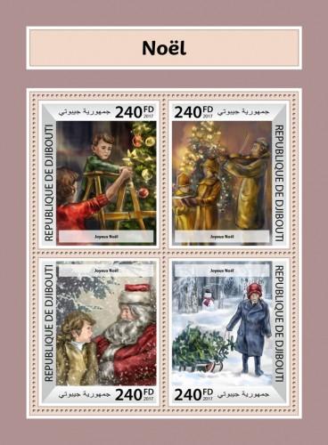 DJIBUTI - 2017 - Christmas - Perf 4v Sheet - MNH