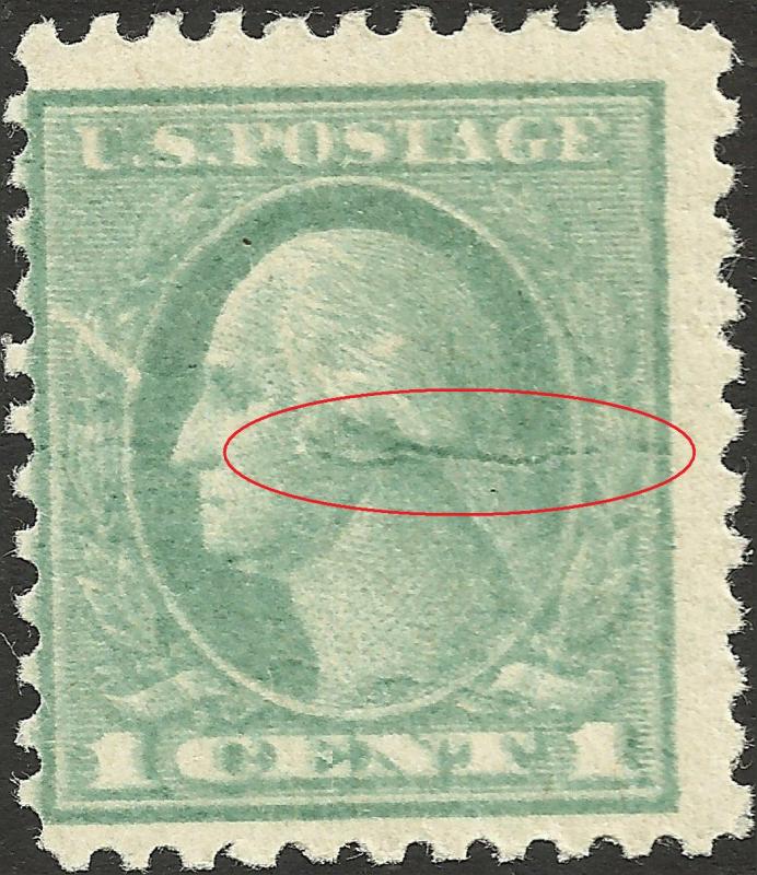 # 525 MNH- SCV-90.00 - GRAY GREEN GEORGE WASHINGTON DOUBLE IMPRESSION AND PLATE