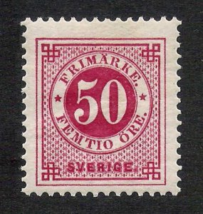 Sweden 1886 50o Rose Numeral #48 Facit 48 F-VF Mint OG MH