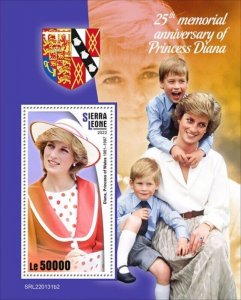 Sierra Leone - 2022 Princess Diana Anniv. - Stamp Souvenir Sheet - SRL220131b2