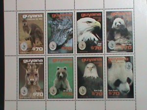 GUYANA-1993 SC#2806-CENTENARY OF SIERRA CLUB-ENDANGER ANIMALS MNH SHEET-VF