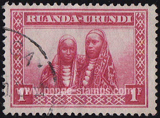 Ruanda Urundi, Sc , SG 92 Used, Hinged - 1931 1f.  - Nati...