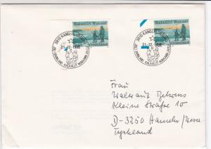 greenland 1988 xmas star kangerlussuaq cancel  eskimo stamps cover ref 21288