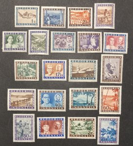 Indonesia 1948 #1-21, 1st Issues, MNH.