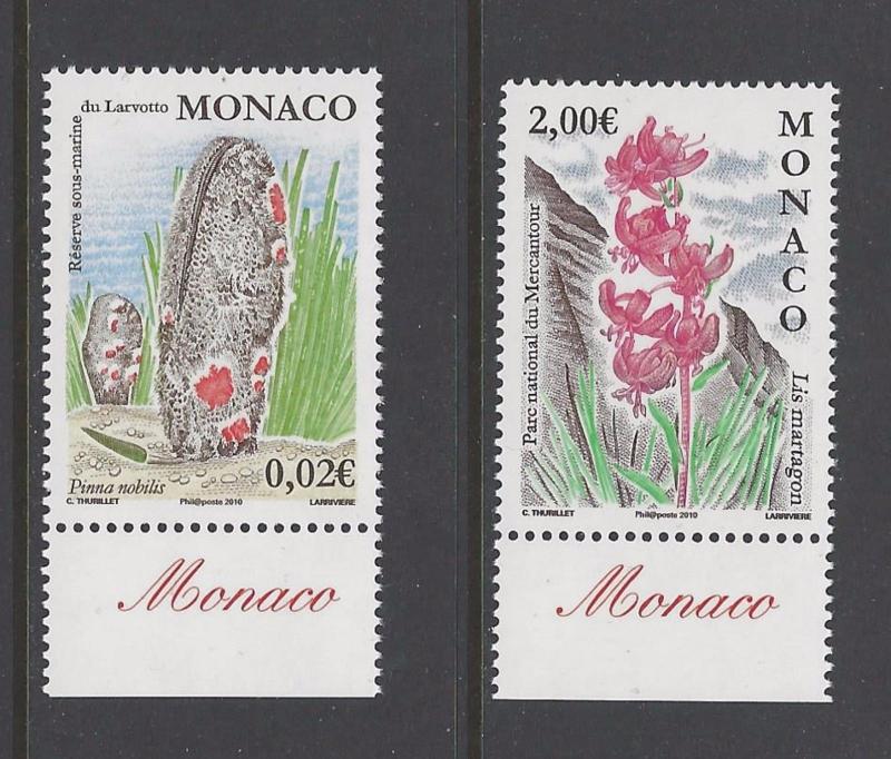 Monaco 2010 Flowers Fauna Parks VF MNH (2589-90)