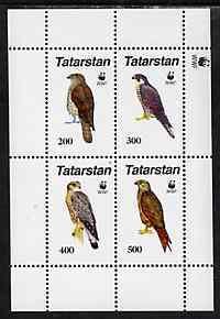 TATARSTAN - 1997 - Birds of Prey - Perf 4v Sheet-Mint Never Hinged-Private Issue