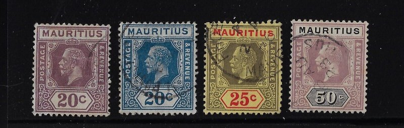 Mauritius KGV 1922-34 set compl. (16)  used. Sg223-237/ Sc 179-195, (c830a