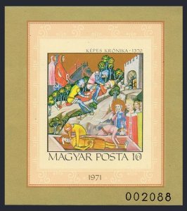 Hungary 2112 imperf,MNH.Mi Bl.55B.History.Chronicle of King Louis the Great,1971