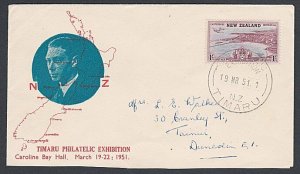 NEW ZEALAND 1951 Timaru Philatelic Exhibition cover and cancel .............L283