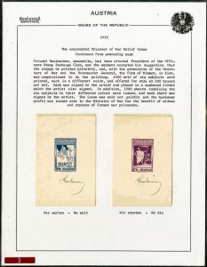 Austria Stamps Unique 1918 Proof Study Signed