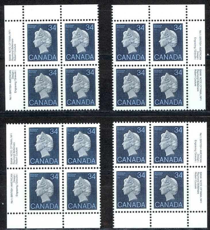Canada Sc# 926 MNH PB Set/4 1985 34c Queen Elizabeth II 