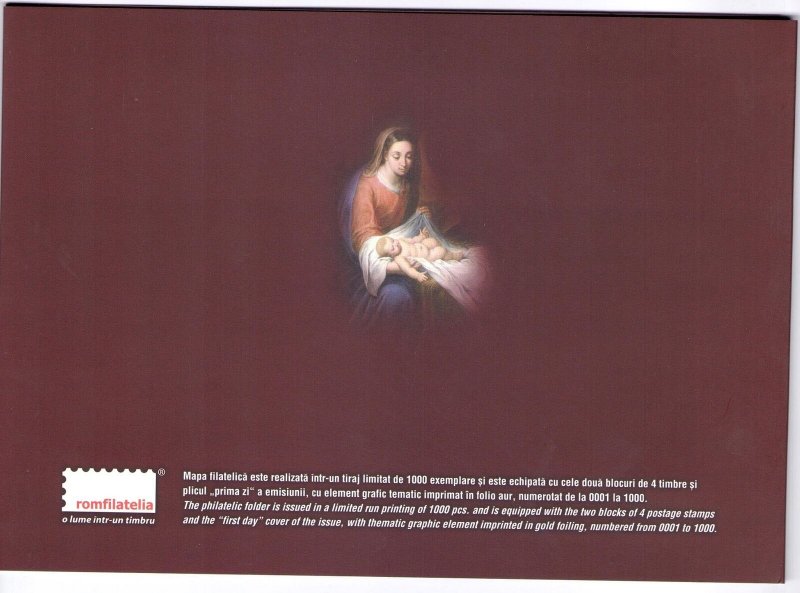 2010 Romania Folder Natale Craciun 2 Bf Issue Joint Issue With Vatican Join