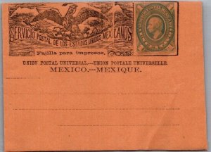 SCHALLSTAMPS MEXICO 1880-90 POSTAL HISTORY STATIONERY WRAPPER SERVICIO POSTAL