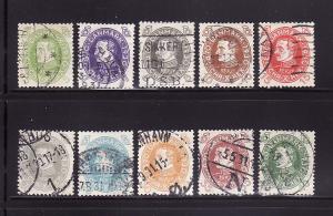 Denmark 210-219 Set U King Christian X (A)