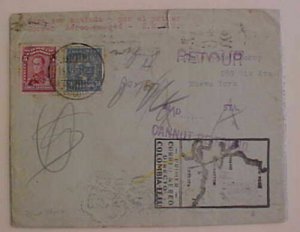 COLOMBIA  SCADTA LOCAL POST on FIRST FLIGHT COVER 1931 JUNE 15 B/S USA 