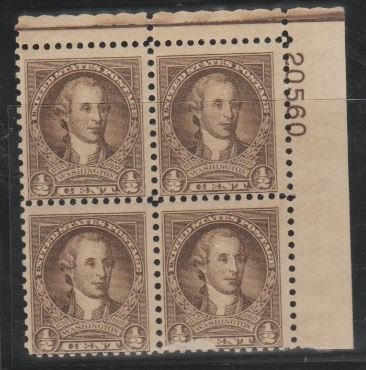 U.S. Scott #704 Washington Stamp - Mint NH Plate Block