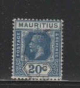 MAURITIUS #193 1934 20c KING GEORGE V F-VF USED 