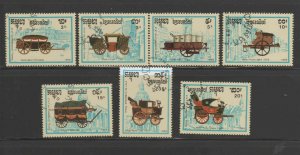 CAMBODIA #989-995  1989 PHILEX FRANCE 89; MAIL COACHES    MINT  VF NH O.G  CTO