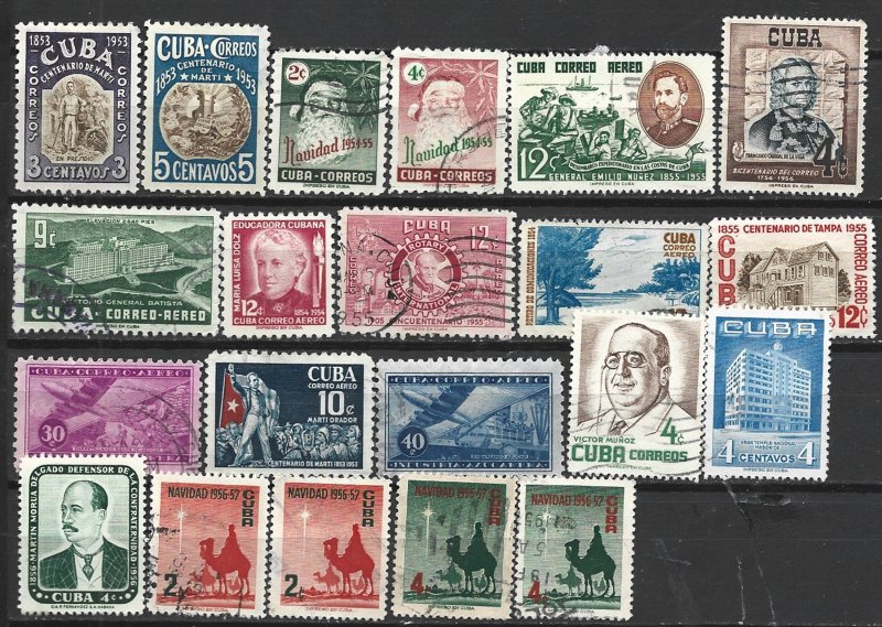 COLLECTION LOT 14387 CUBA 21 MH/USED STAMPS 1953+ CV+$21