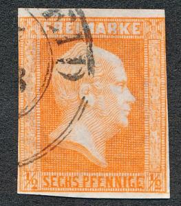 GERMAN STATES-PRUSSIA 2 USED, 6 Pf RED ORANGE