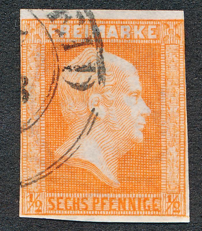 GERMAN STATES-PRUSSIA 2 USED, 6 Pf RED ORANGE