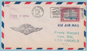 UNITED STATES FIRST FLIGHT COVER - 1930 FROM SAN DIEGO CALIFORNIA - CV309