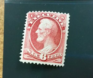 O13  US OFFICIAL 6c  EXECUTIVE DEPT 1873  unused cv $325