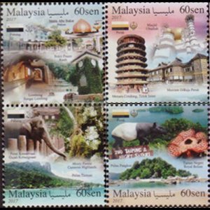 MALAYSIA 2017 - Scott# 1720a-d Tourism 60c NH