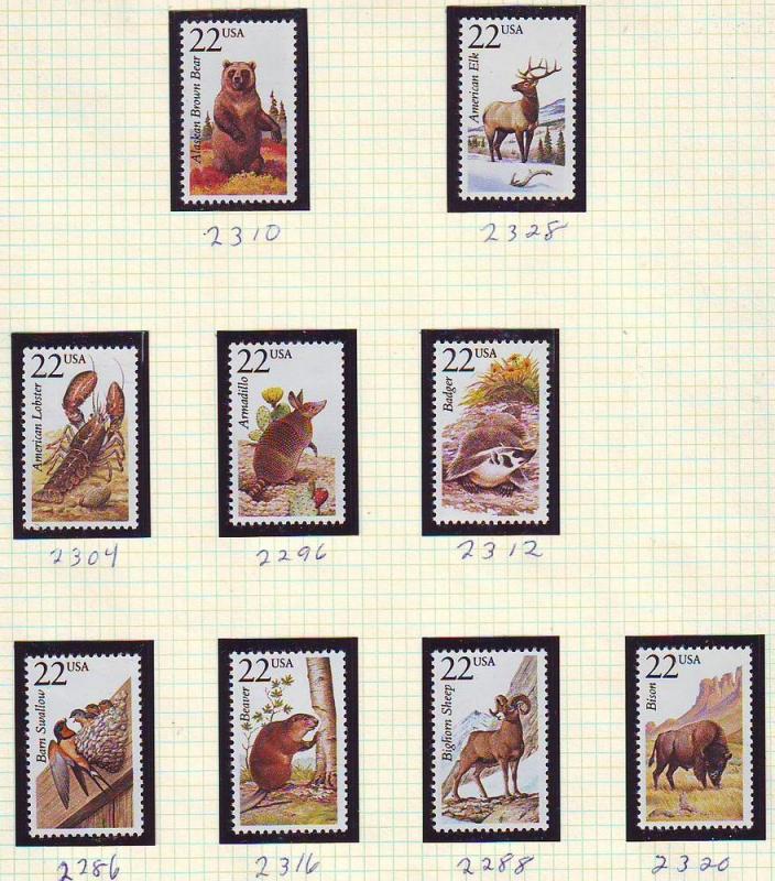 US #2286-2335  Wildlife Series Complete MNH CV $60