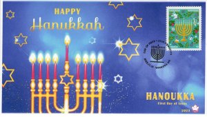 CA23-040, 2023, Hanukkah, First Day of Issue, Pictorial Postmark,Winnipeg MB