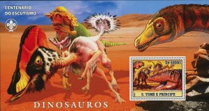 Dinosaurs Stamp Prehistoric Animals Carcharodontosaurus S/S MNH #3046 / Bl.591
