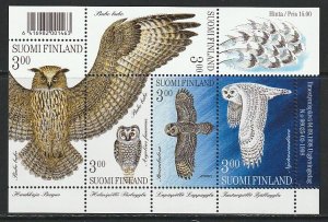 1998 Finland - Sc 1087 - MNH VF - Mini Sheet - Owls