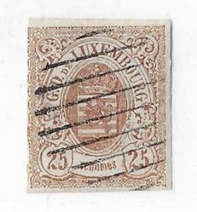 Luxembourg Sc #9  20 centimes pale brown used VF